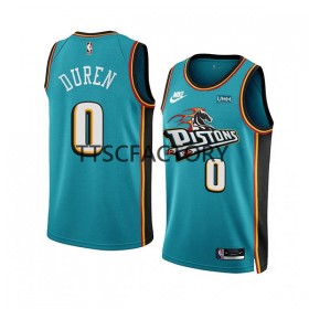 Dres Detroit Pistons Jalen Duren 0 Nike 2022-23 Classic Edition Teal Swingman - Muške